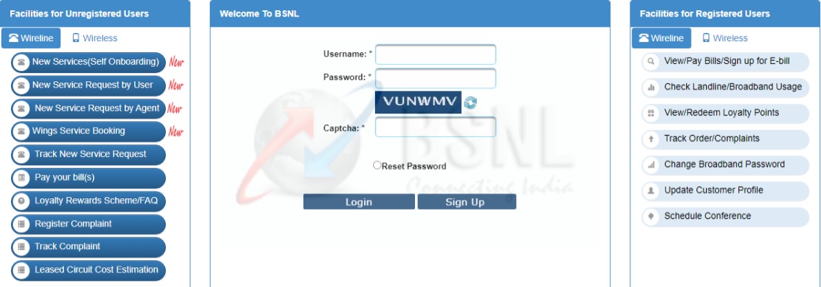 Register online complaint to BSNL guidance