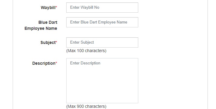ब्लू डार्ट ऑनलाइन शिकायत सबमिशन फॉर्म - गाइड