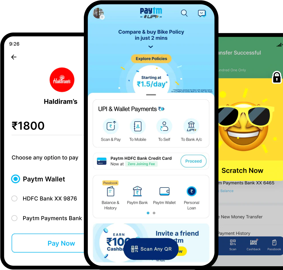 Paytm for Payments, Financial services, and Banking (source - paytm.com)