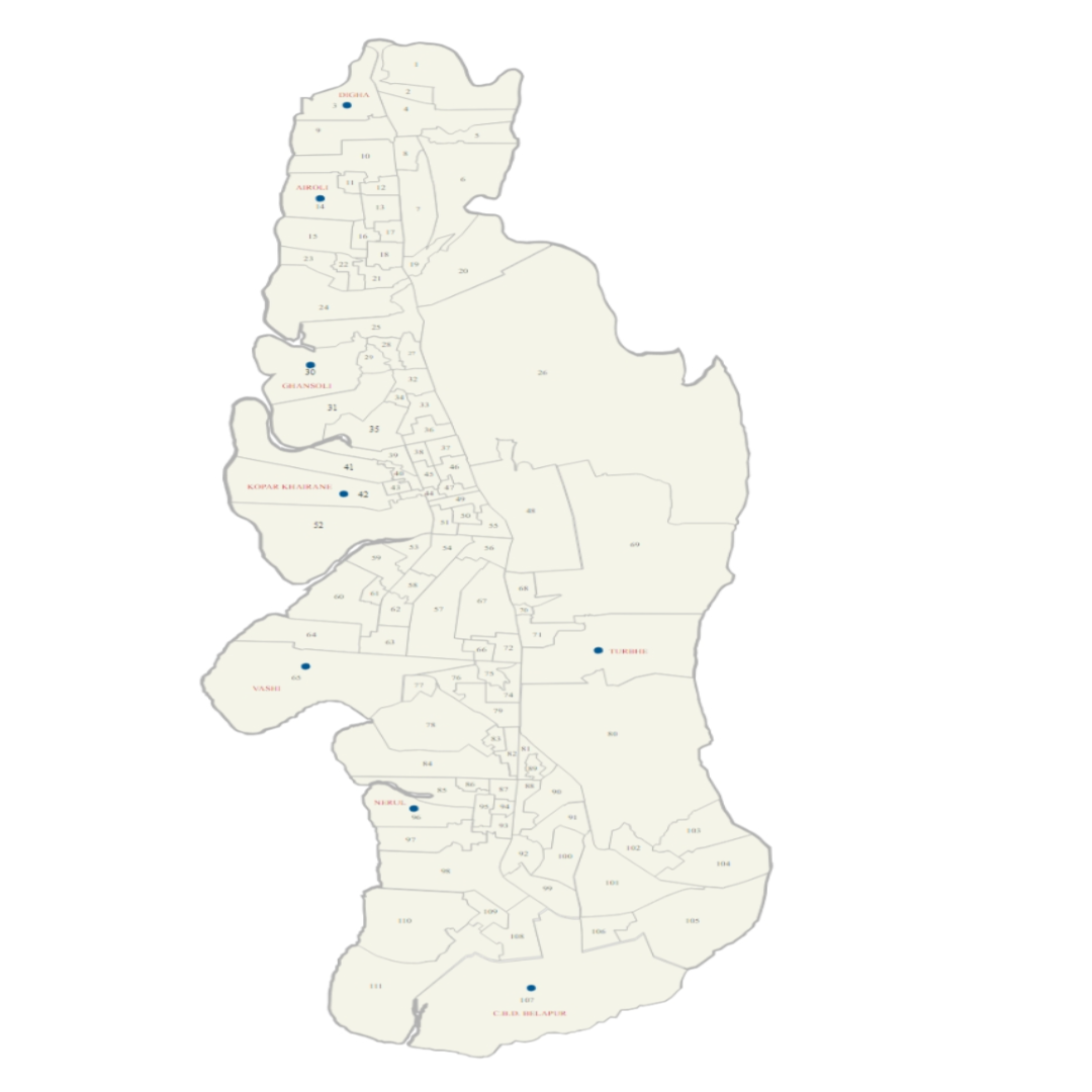 नवी मुंबई नगर निगम का वार्ड मानचित्र