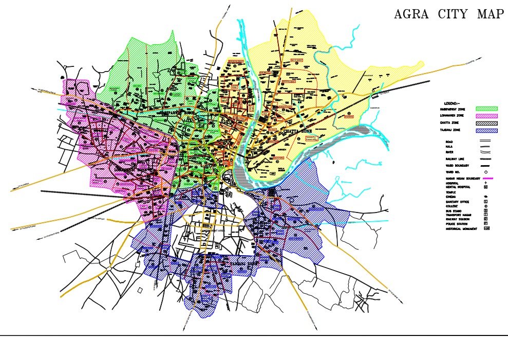 Map of Agra Nagar Nigam ANN